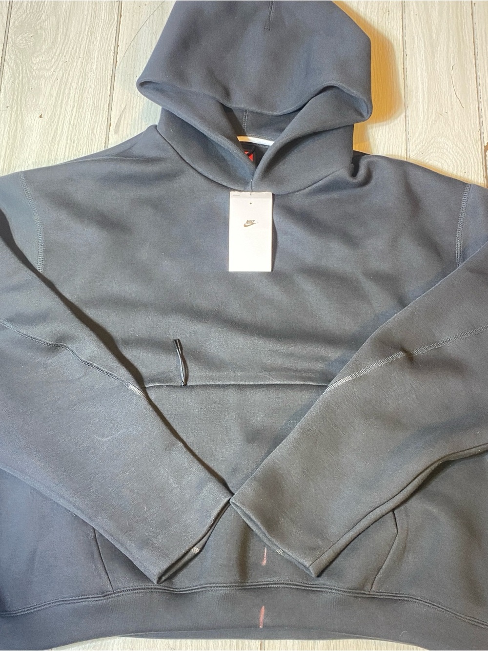 Nike Tech Fleece Hoodie Men's Size M Gray Pullover Sweatshirt Defect